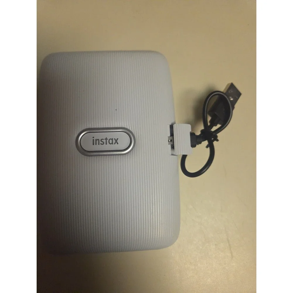 Fujifilm Instax Mini Link Smartphone Printer Ash White Portable Bluetooth Cable